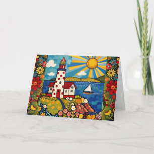 Festiva Tarjeta blanca floral de acuarela caprichosa