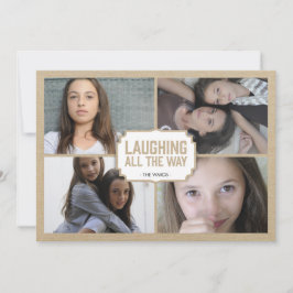 Festiva Tarjeta blanca rústica de la foto del día de