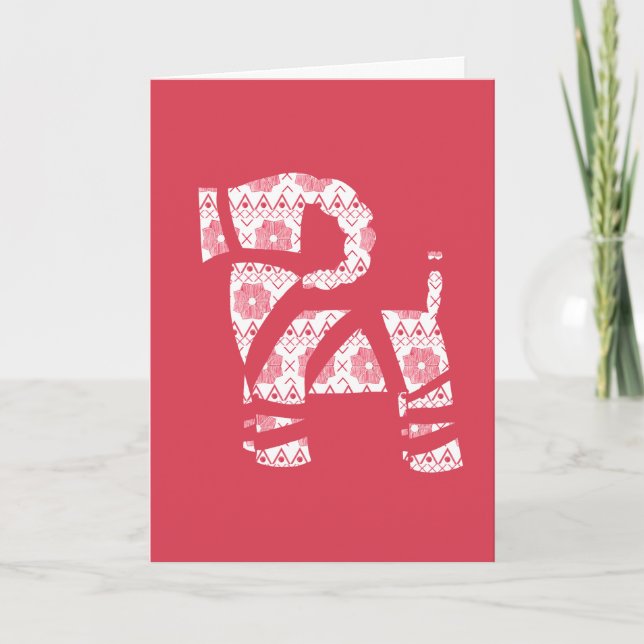 Festiva Tarjeta Bock para Navidades de Winter Knit Yule Bo (Anverso)