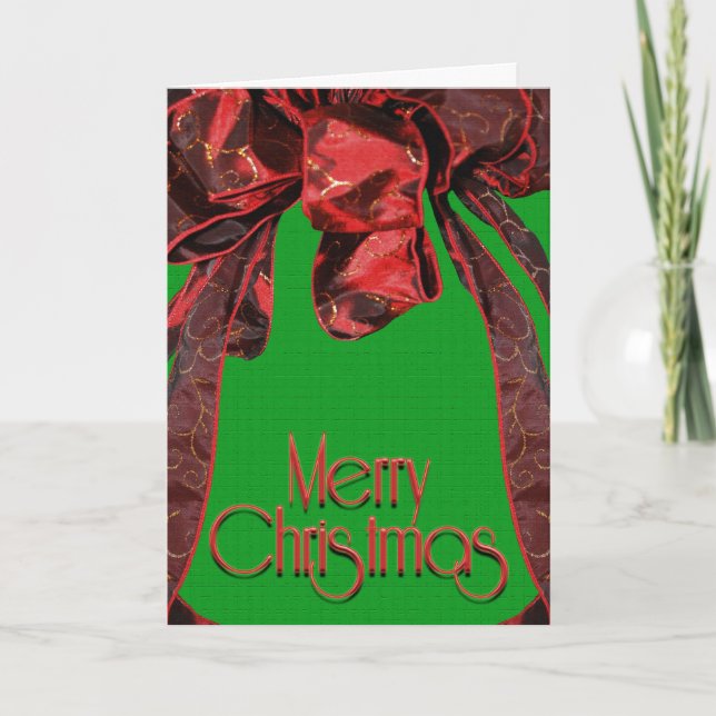 Festiva Tarjeta Bow para navidades (Anverso)