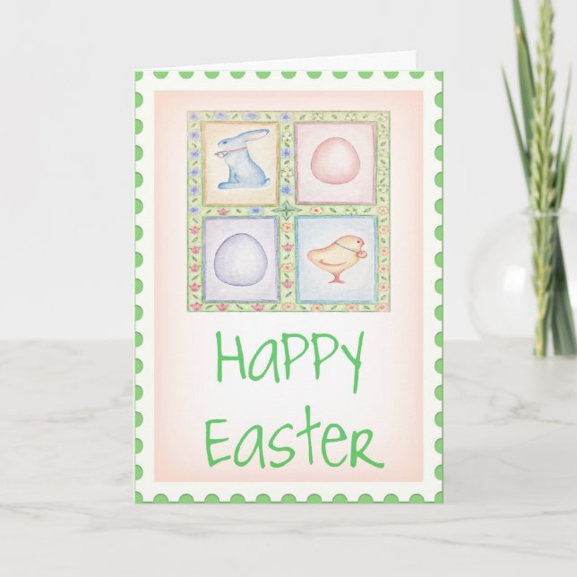 Festiva Tarjeta Bunny and Chick Easter (Anverso)