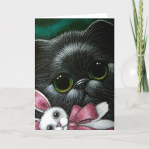 Festiva Tarjeta BUNNY GATO PERSA Y FÁCIL NEGRO