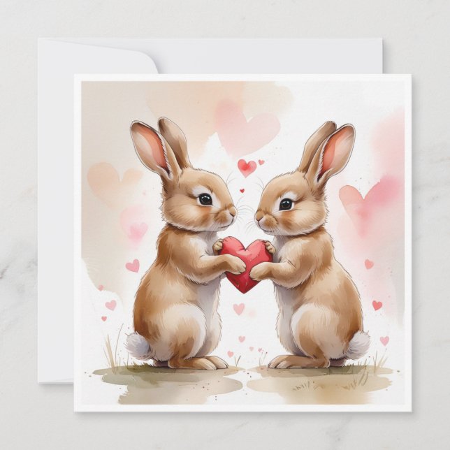 Festiva Tarjeta Bunny romántica (Anverso)