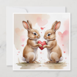 Festiva Tarjeta Bunny romántica