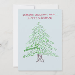 Festiva Tarjeta caligráfica navideña de árbol navideño