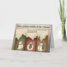 Festiva Tarjeta Candle Blank de Deseos de Invierno Cálidos