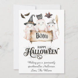 Festiva Tarjeta caprichosa de vacaciones de Halloween con