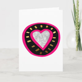 Festiva Tarjeta cardíaca moderna el día de San Valentín Añ