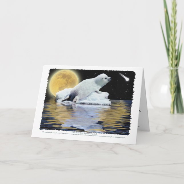 Festiva Tarjeta CELESTIAL de la FOCA de GROENLANDIA del (Anverso)