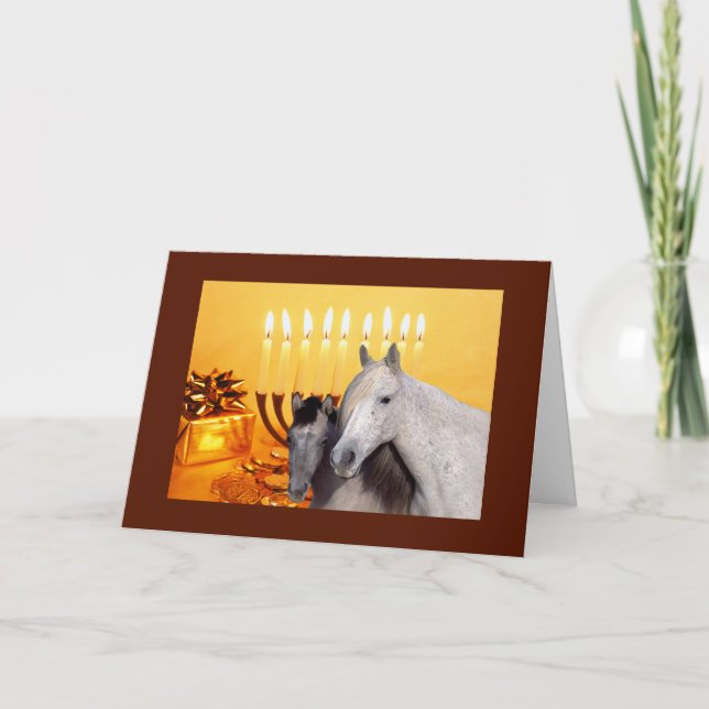 Festiva Tarjeta Chanukah para caballos (Anverso)