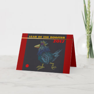 Festiva Tarjeta china del zodiaco del año del gallo joven