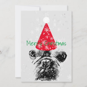 Festiva Tarjeta Christma del Bulldog francés