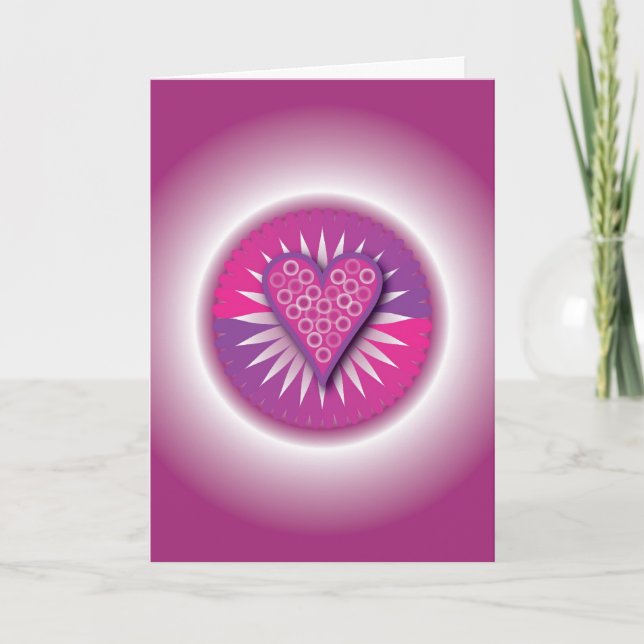 Festiva Tarjeta Círculo de Corazones (Anverso)