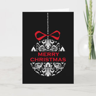 Festiva Tarjeta clásica de Navidades rojos negros
