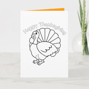 Festiva Tarjeta � colorear para Thanksgiving -