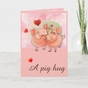 Festiva Tarjeta con los cerdos del amor