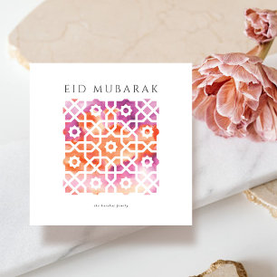 Festiva tarjeta con motivo árabe Eid Mubarak