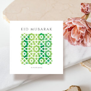 Festiva tarjeta con motivo árabe Eid Mubarak