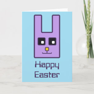 Festiva Tarjeta Conejo Cuadrado de Pascua