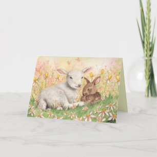 Festiva Tarjeta "Cordero y conejo"