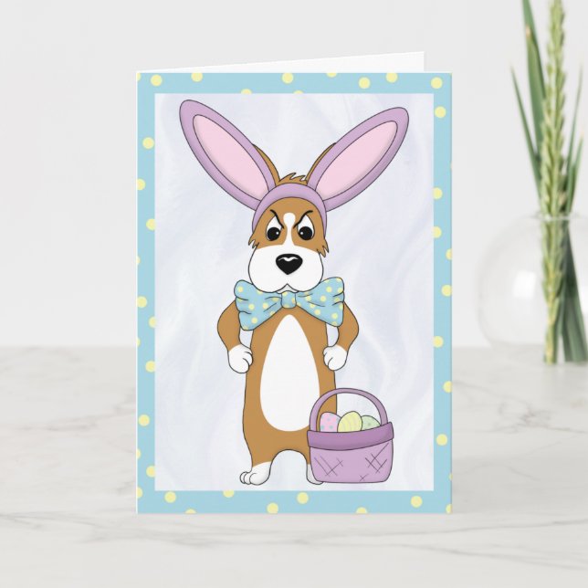 Festiva Tarjeta Corgi de Pascua (Anverso)