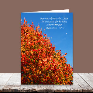 Festiva Tarjeta cristiana de Acción de Gracias — Otoño