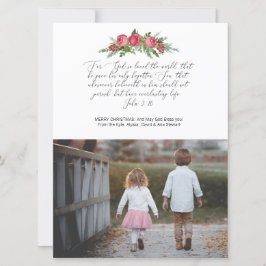 Festiva Tarjeta cristiana de foto John 3:16