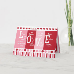 Festiva Tarjeta cristiana de San Valentín "Dios es amor" B