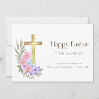 Festiva Tarjeta cristiana feliz de Pascua personalizada