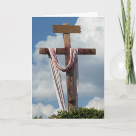 Festiva Tarjeta cruzada rugosa vieja de la resurrección de