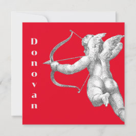 Festiva Tarjeta cuadrada de San Valentín cupido vintage de
