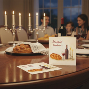 Festiva Tarjeta cuadrada personalizada de Shabat Shalom co