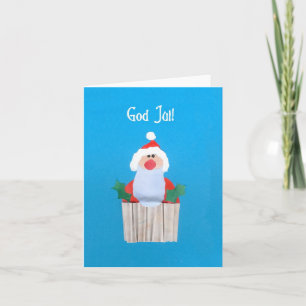 Festiva Tarjeta 'Cupcake con Santa' para Navidades suecos