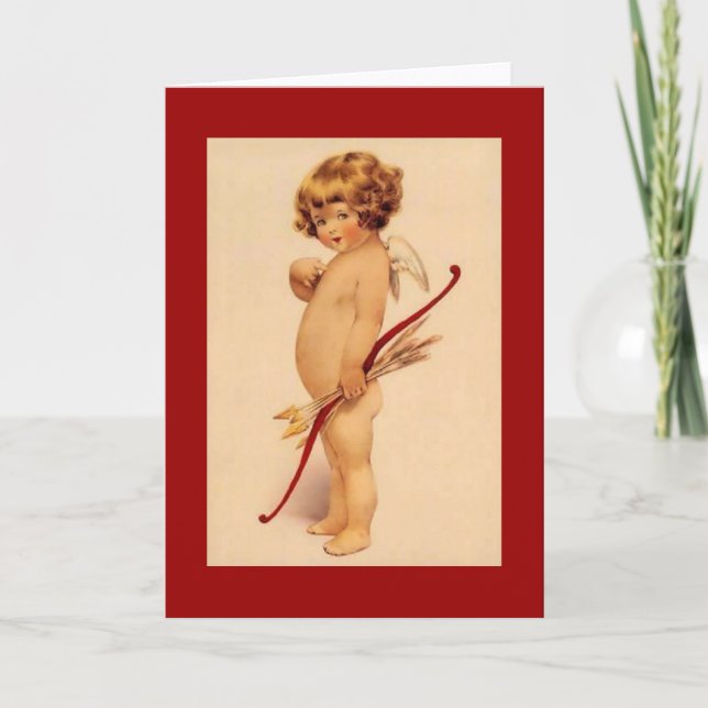 Festiva Tarjeta Cupido de Vintage (Anverso)