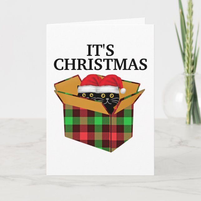 FESTIVA TARJETA CUTE CAT KITTENS NAVIDADES (Anverso)