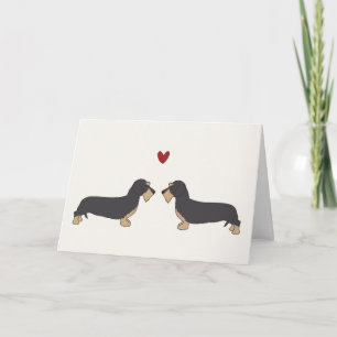 Festiva Tarjeta Dachschund lindo del el día de San