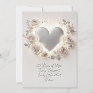 Festiva Tarjeta de 25º Aniversario de Boda – Lujo Romántic
