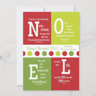 Festiva Tarjeta de 2 Navidades de guiones de NOEL - ¡Perso