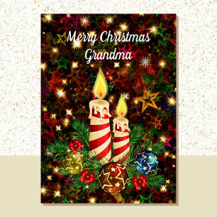 Festiva Tarjeta de 2 Navidades fotográficos para la abuela