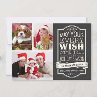 Festiva Tarjeta de 3 fotos para Navidades de pancartas de 