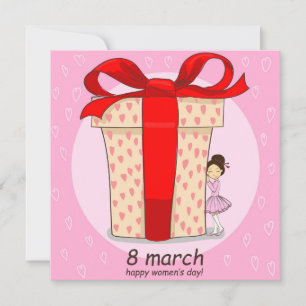 Festiva Tarjeta de 8 marchas con un gran regalo y un peque