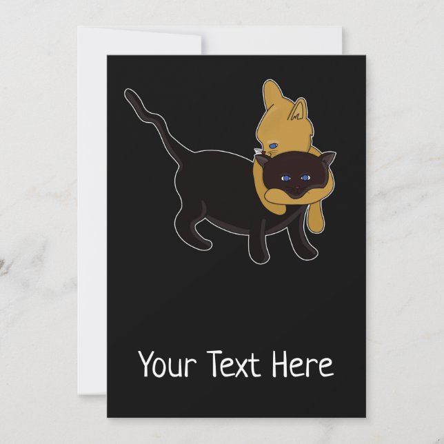 Festiva Tarjeta de Abrazo a Gatos (Anverso)