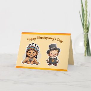 Festiva Tarjeta de Acción de Gracias de amistad-Peregrino