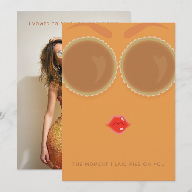 Festiva Tarjeta de acción de gracias de foto de Pie Eyes (Anverso / Reverso)