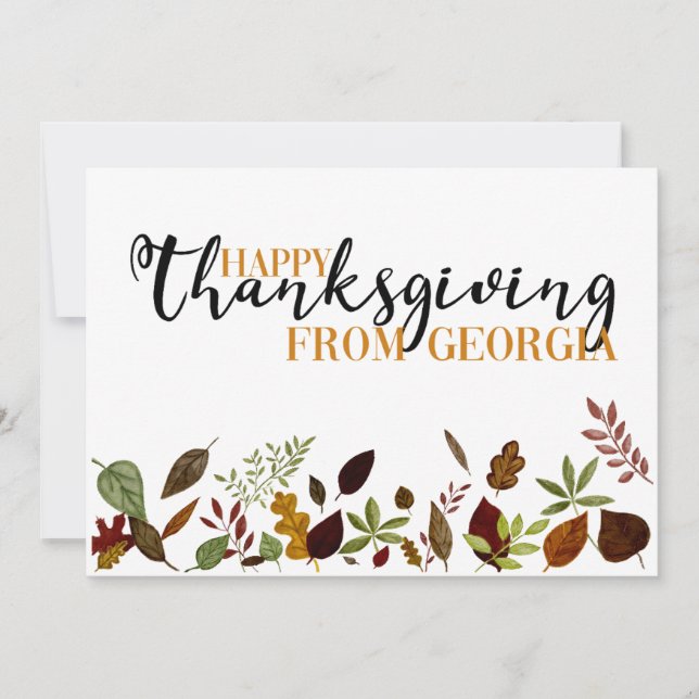 Festiva Tarjeta de Acción de Gracias de Georgia Fall (Anverso)