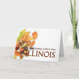 Festiva Tarjeta de Acción de Gracias de Illinois