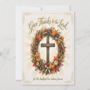 Festiva Tarjeta de Acción de Gracias de la Cruz Cristiana