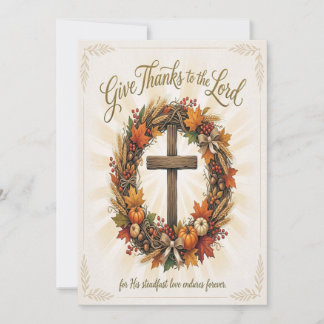 Festiva Tarjeta de Acción de Gracias de la Cruz Cristiana