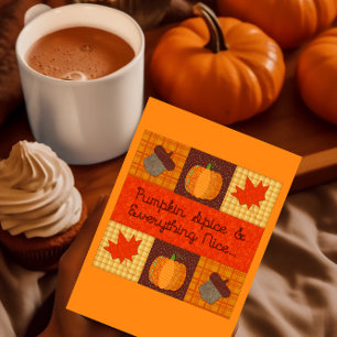 Festiva Tarjeta de acción de gracias de la piel de calabaz