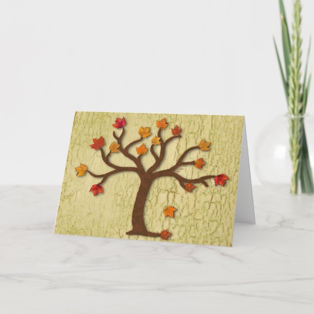 Festiva Tarjeta de Acción de Gracias de Otoño (Anverso)